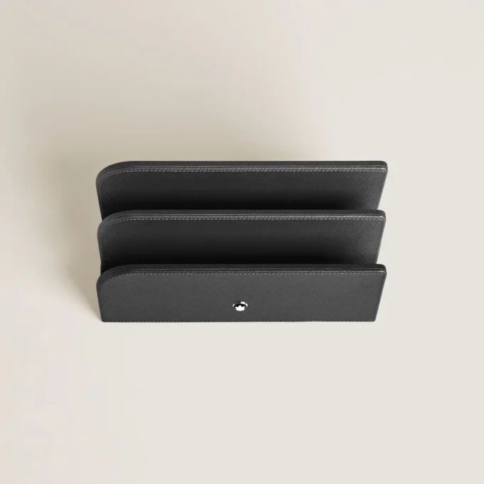 Letter Rack, Saffiano Leather, Black