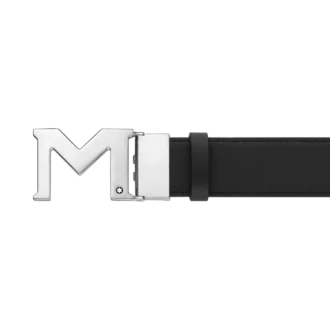 M buckle black 35 mm reversible leather belt