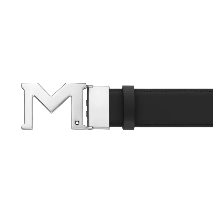 M buckle black 35 mm reversible leather belt