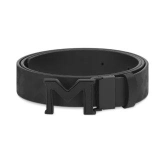 M buckle Extreme 3.0 black/plain black 35 mm reversible leather belt