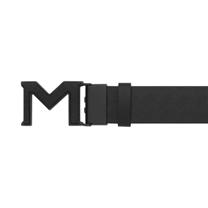 M buckle Extreme 3.0 black/plain black 35 mm reversible leather belt
