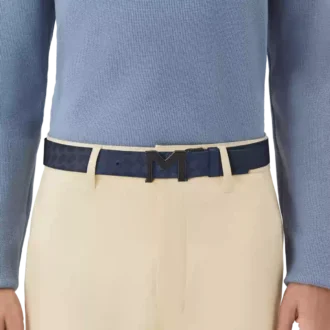 M buckle Extreme 3.0 blue/plain black 35 mm reversible leather belt