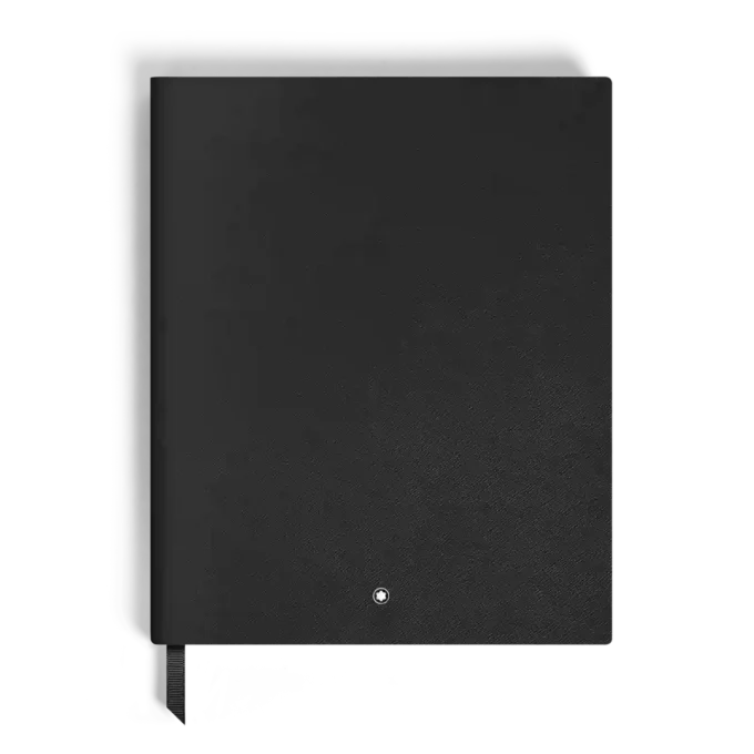 Notebook Large, Black Leather, Black, Lined Pages