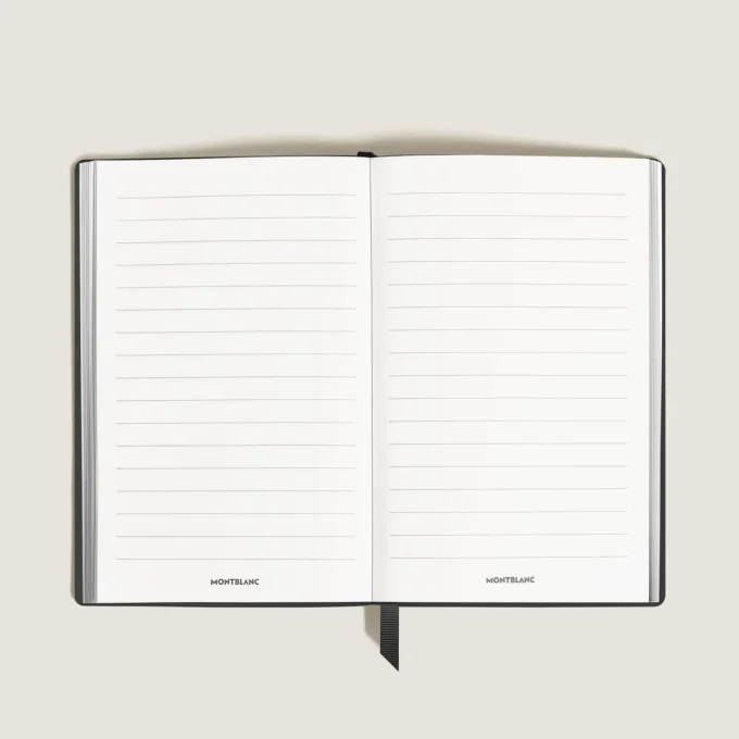 Notebook Large, Black Leather, Black, Lined Pages