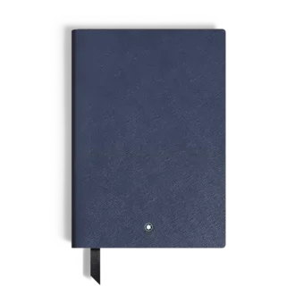Notebook Medium, Saffiano Leather, Blue – Lined Pages
