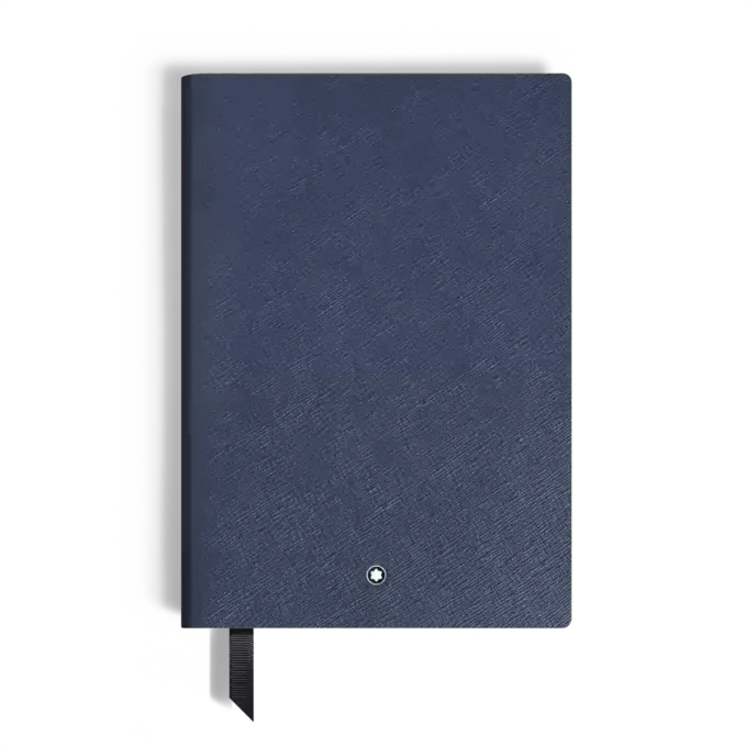 Notebook Medium, Saffiano Leather, Blue – Lined Pages