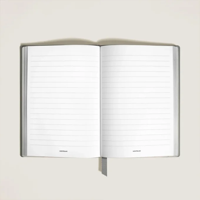 Notebook Medium, Saffiano Leather, Medium Grey – Lined Pages