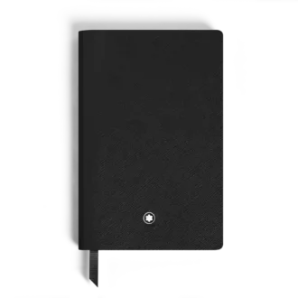 Notebook Small, Black Leather, Black, Lined Pages