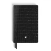 Notebook Small, Croco-Embossed Leather, Black – Lined Pages