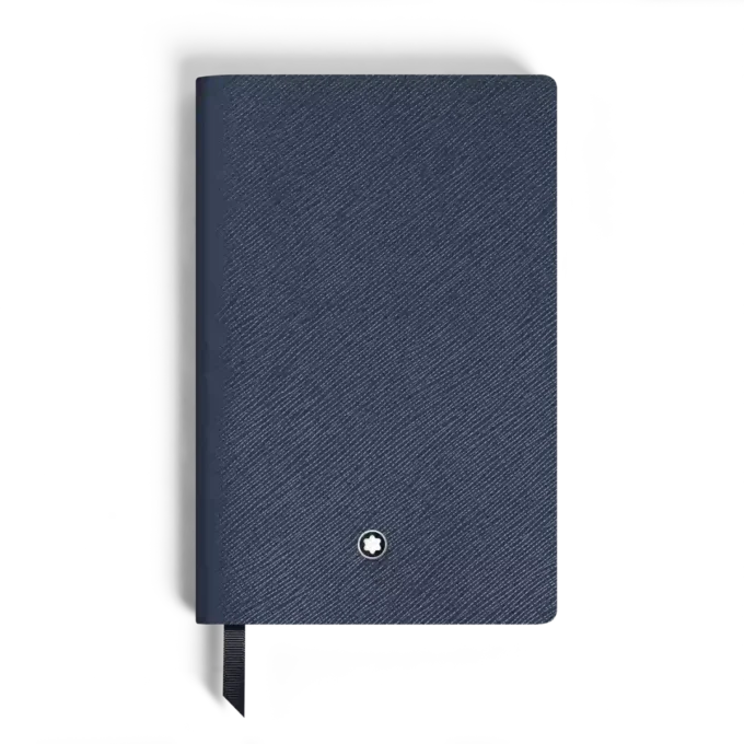 Notebook Small, Saffiano Leather, Blue – Lined Pages