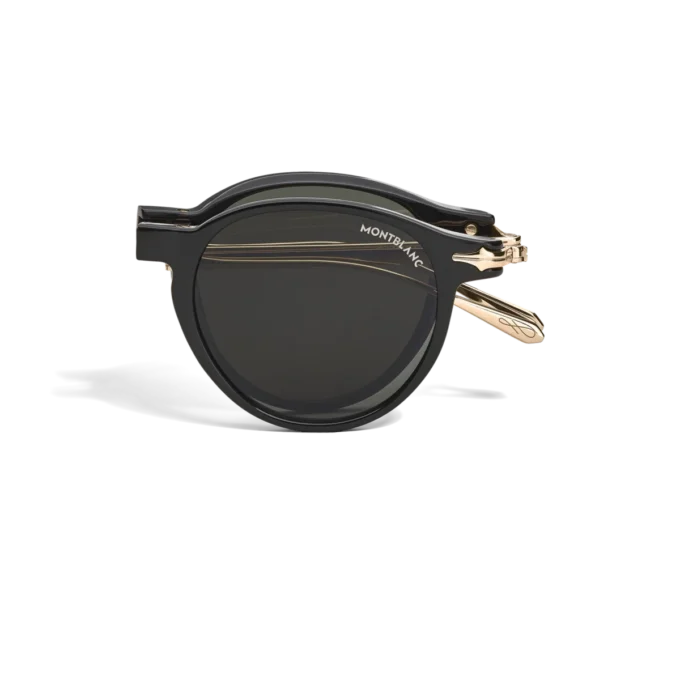Oval foldabale Sunglasses with Black Coloured Injected Frame