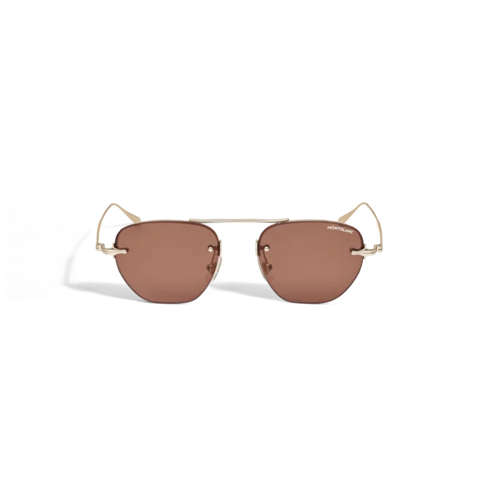 Oval Sunglasses with Gold Coloured Metal Frame
