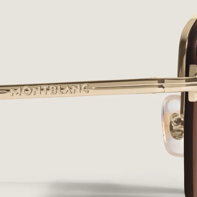 Oval Sunglasses with Gold Coloured Metal Frame