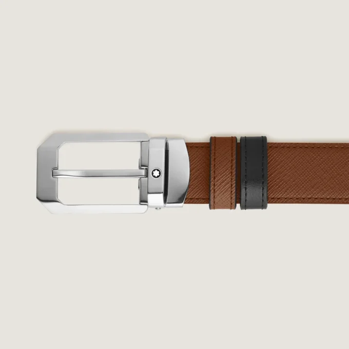 Rectangular 30 mm Reversible Belt in Sartorial Leather