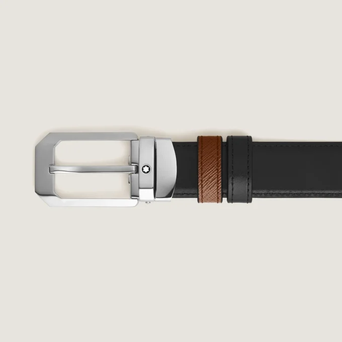 Rectangular 30 mm Reversible Belt in Sartorial Leather