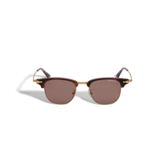 Rectangular Sunglasses Gold Coloured Metal Frame