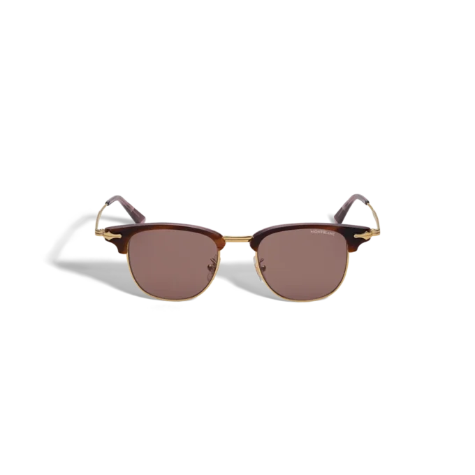 Rectangular Sunglasses Gold Coloured Metal Frame