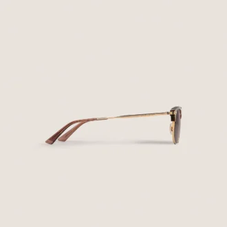 Rectangular Sunglasses Gold Coloured Metal Frame