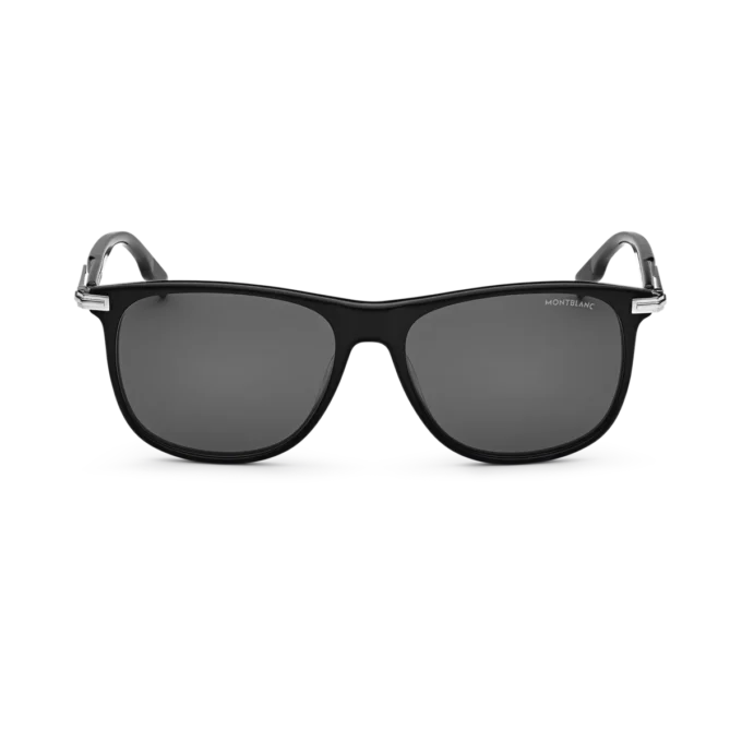 Rectangular Sunglasses with Black-Colored Acetate Frame