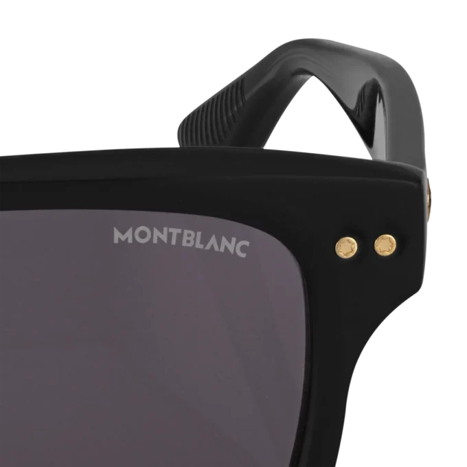 Rectangular Sunglasses with Black-Colored Acetate Frame