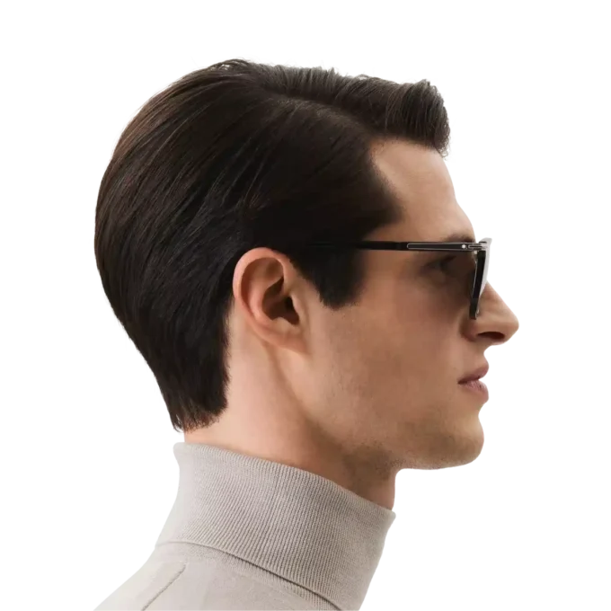 Rectangular Sunglasses with Black-Colored Acetate Frame