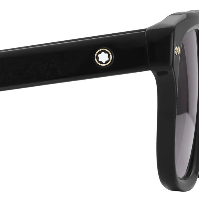 Rectangular Sunglasses with Black-Colored Acetate Frame