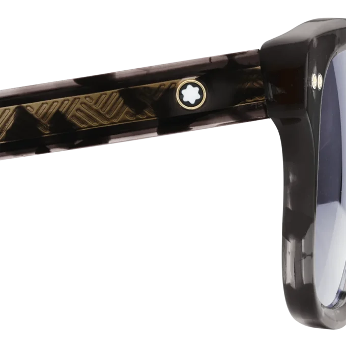 Rectangular Sunglasses with Black-Colored Acetate Frame