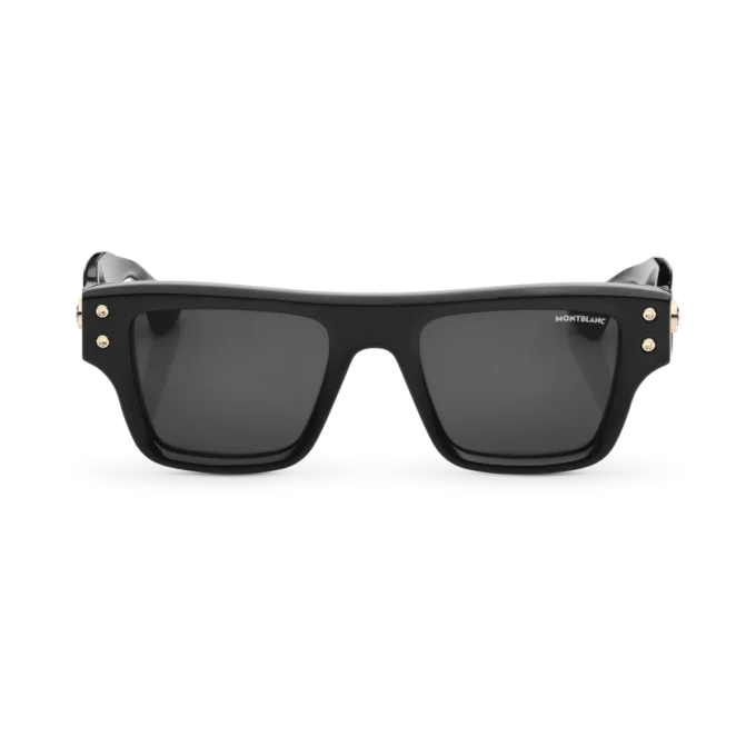 Rectangular Sunglasses with Black Coloured Acetate Frame