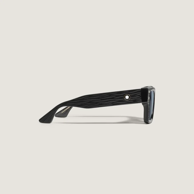 Rectangular Sunglasses with Black Coloured Acetate Frame