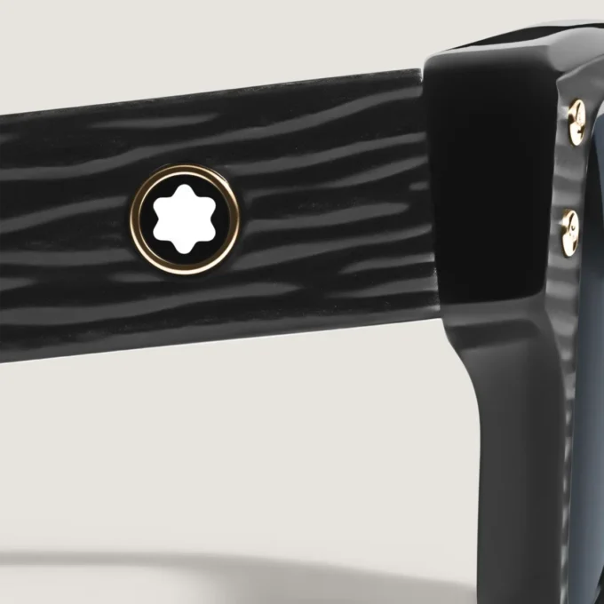 Rectangular Sunglasses with Black Coloured Acetate Frame