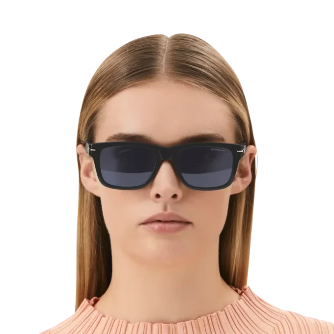 Rectangular Sunglasses with Black Coloured Acetate Frame