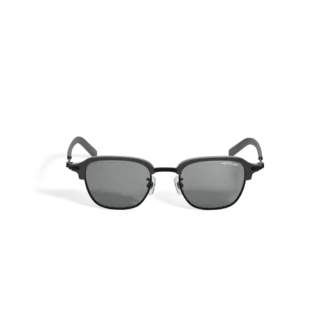 Rectangular Sunglasses with Black Metal Frame