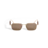 Rectangular Sunglasses with Gold Col Metal Frame