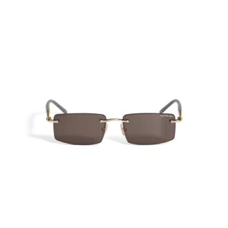 Rectangular Sunglasses with Gold Col Metal Frame