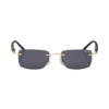 Rectangular Sunglasses with Gold-Colored Metal Frame