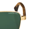 Rectangular Sunglasses with Gold-Colored Metal Frame