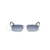 Rectangular Sunglasses with Silver Col Metal Frame