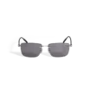 Rectangular Sunglasses with Silver Col Metal Frame