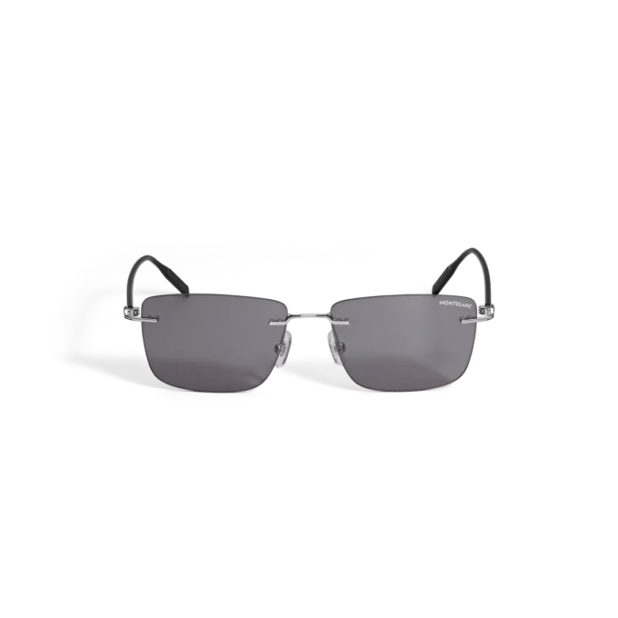 Rectangular Sunglasses with Silver Col Metal Frame