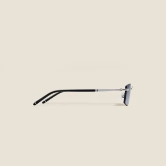 Rectangular Sunglasses with Silver Col Metal Frame
