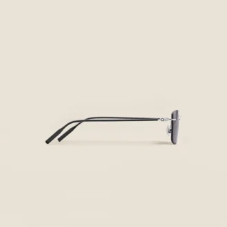 Rectangular Sunglasses with Silver Col Metal Frame