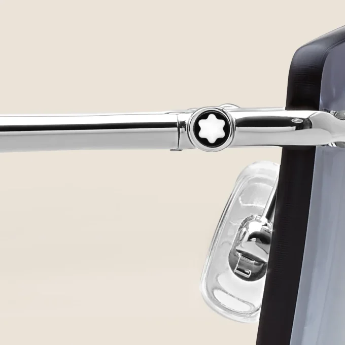 Rectangular Sunglasses with Silver Col Metal Frame