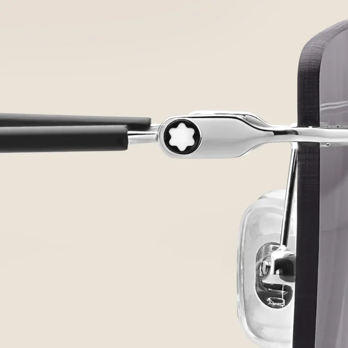 Rectangular Sunglasses with Silver Col Metal Frame