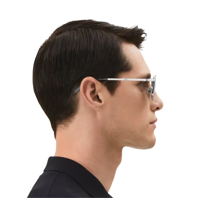 Rectangular Sunglasses with Silver Coloured Metal Frame