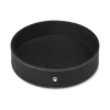 Round desk tray in black leather (Large)