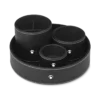 Round pen holder in black leather