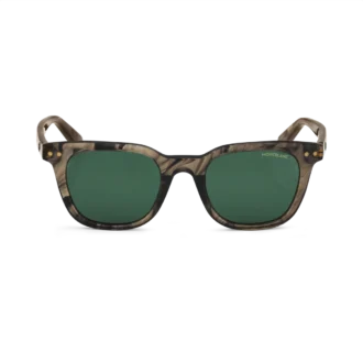 Round Sunglasses with Brown-Colored Acetate Frame