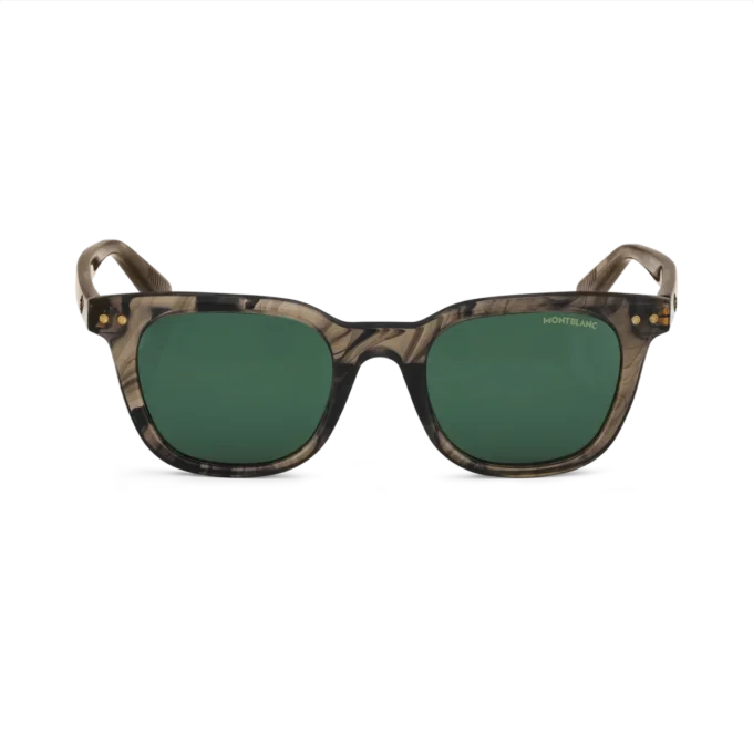 Round Sunglasses with Brown-Colored Acetate Frame