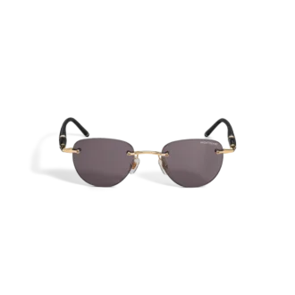 Round Sunglasses with Gold Coloured Metal Frame