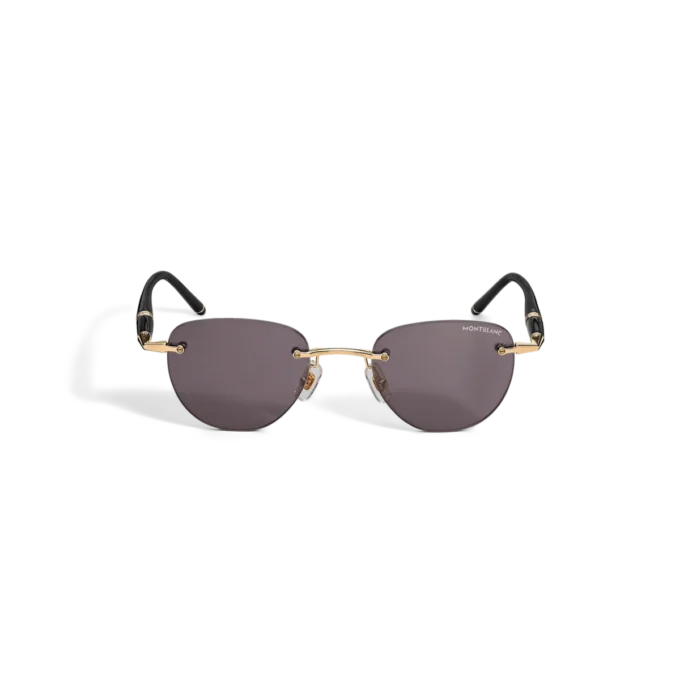 Round Sunglasses with Gold Coloured Metal Frame